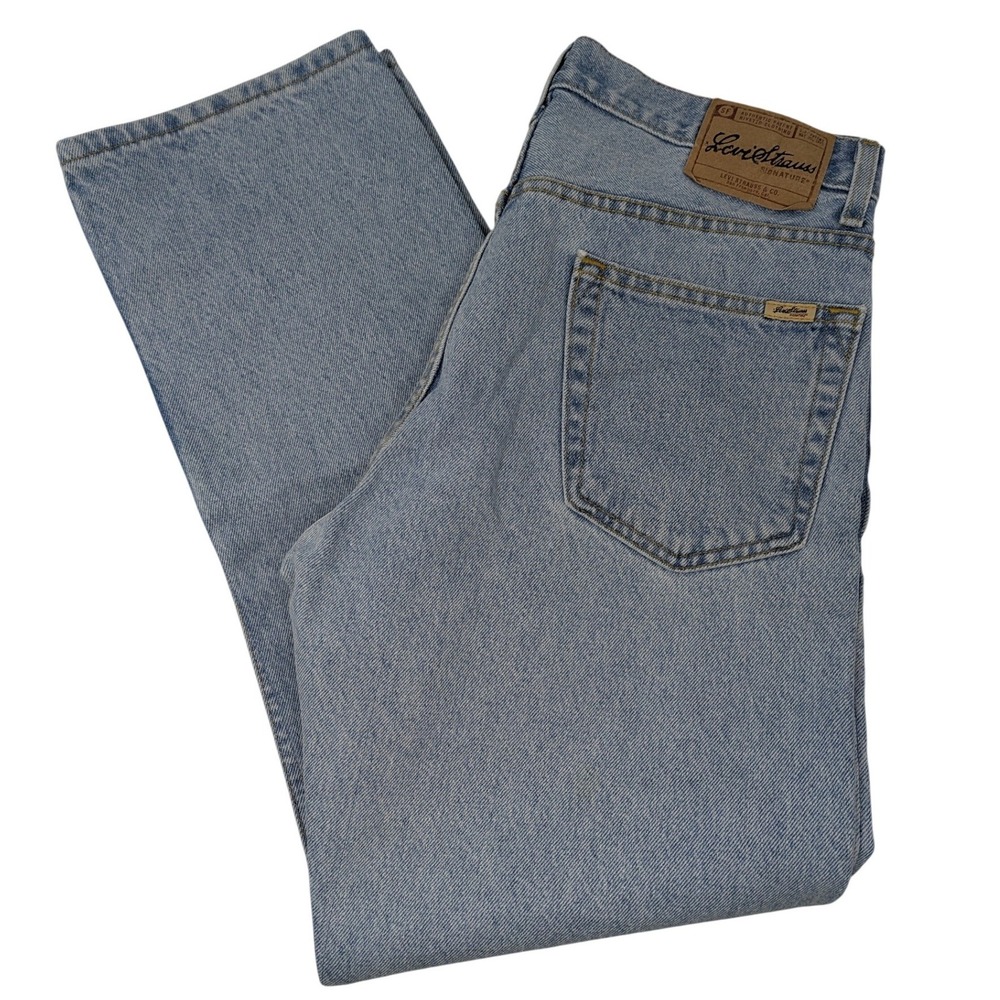 Levi Strauss Signature Regular Fit Jeans Mens 34x29 Light Wash Blue Denim W0866